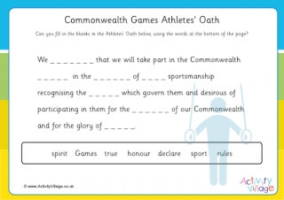 Commonwealth Games 2022 Athletes Oath Cloze