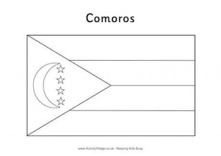Comoros Flag Colouring Page