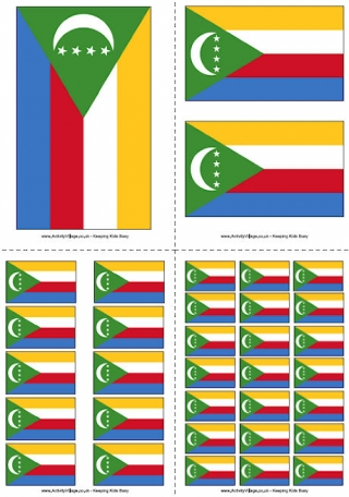 Comoros Flag Printable