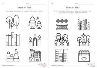 Comparing Height Worksheets Set 2