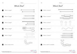 Comparing Length Worksheets Set 1