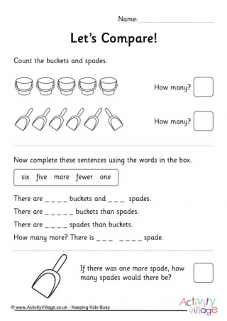 Comparing Numbers 1 To 10 Seaside