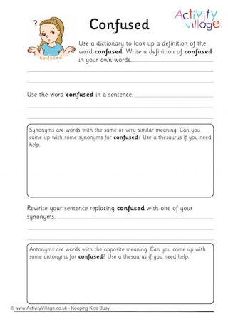 Confused Vocabulary Worksheet