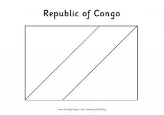 Congo Flag Colouring Page