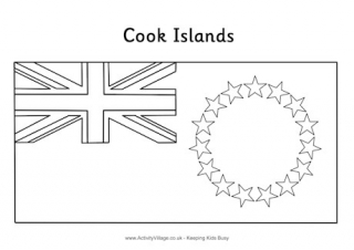 Cook Islands Flag Colouring Page