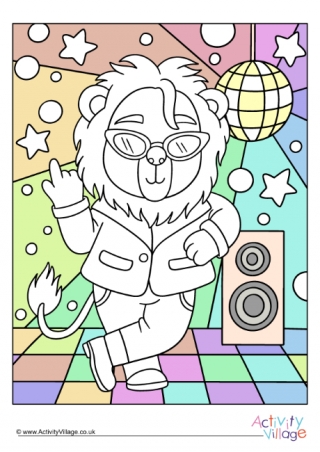 Cool Lion Colour Pop Colouring Page