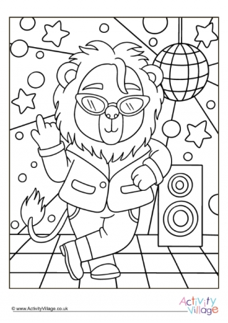 Cool Lion Colouring Page 2