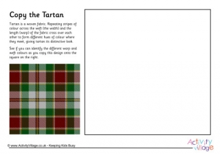 Copy the Tartan Worksheet 3
