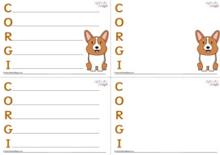 Corgi Acrostic Poem Printable