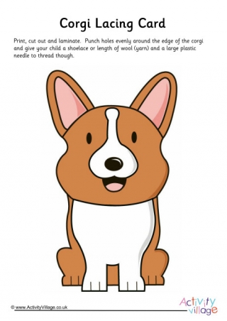 Corgi Lacing Card