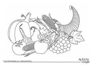 Cornucopia Colouring Page