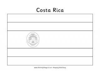 Costa Rica Colouring Flag