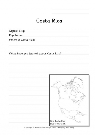 Costa Rica Worksheet