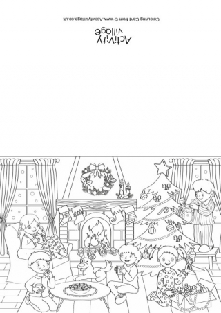 Cosy Winter Colouring Card