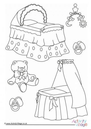 Baby fun colouring page