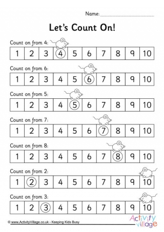 Count on Worksheet 1