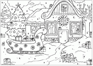 Count the Christmas Presents Puzzle and Colouring Page