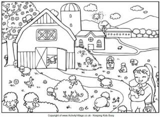 Count the Lambs Puzzle and Colouring Page
