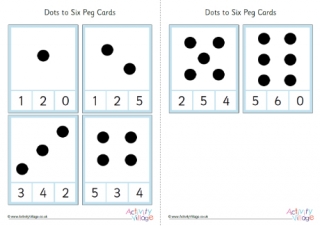 Counting Dots to 6 Peg Cards