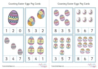 Counting Easter Eggs Peg Cards