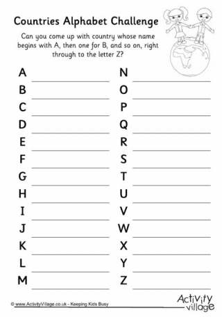 Countries Alphabet Challenge