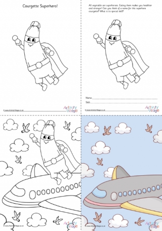 Courgette Superhero Colouring Set