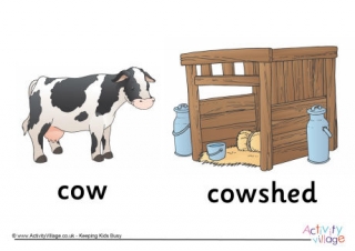 Cow and Cowshed Poster