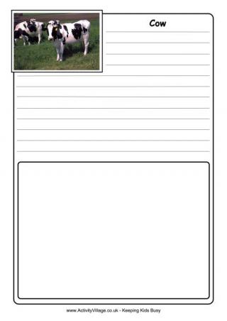 Cow Notebooking Page