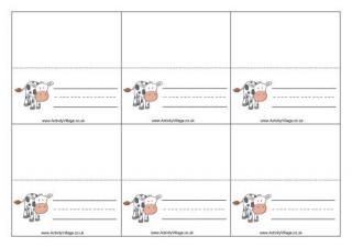 free place card template tent cow place cards printable for kids free place card template tent cow place cards printable for kids