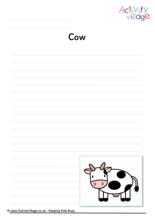 Cow Writing Page