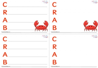 Crab Acrostic Poem Printable