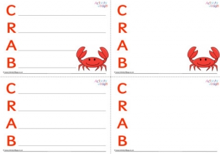 Crab Acrostic Poem Printable