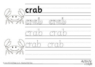 Crab Handwriting Worksheet