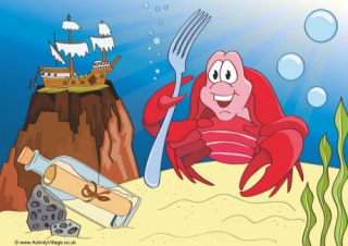 Crab Scene Poster