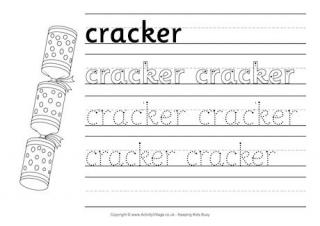 Cracker Handwriting Worksheet