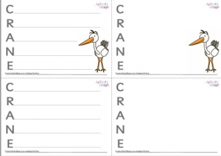 Crane Acrostic Poem Printable