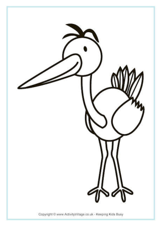Crane colouring page
