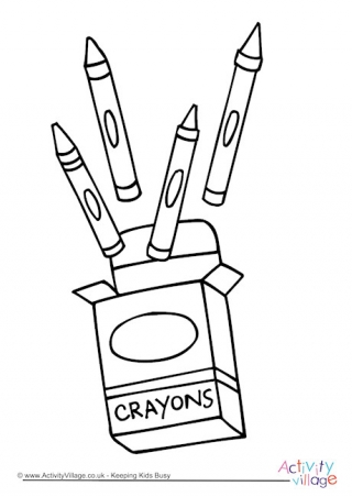 Crayons Colouring Page 3