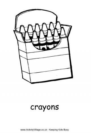 Crayons Colouring Page