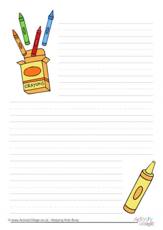 Crayons Writing Paper