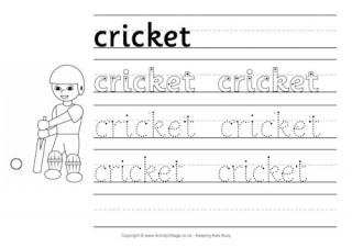 Cricket Handwriting Worksheet