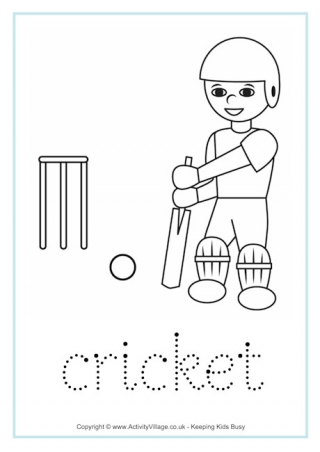 Cricket Tracing Worksheet