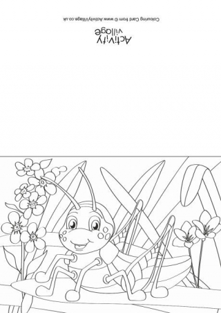 Crickets Scene Colouring Card