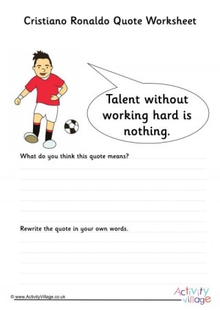 Cristiano Ronaldo Quote Worksheet