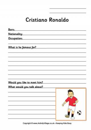 Cristiano Ronaldo Worksheet