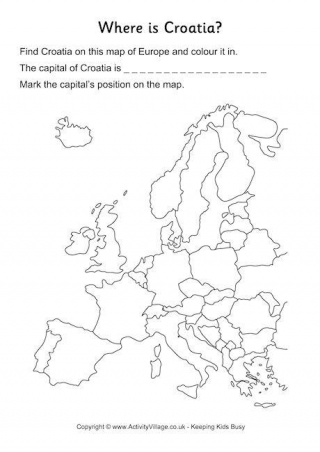 Croatia Location Worksheet