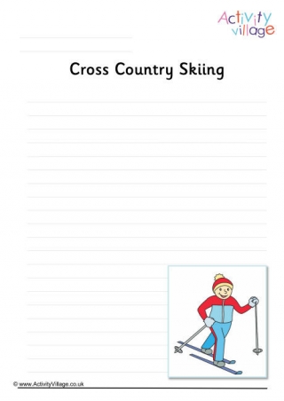 Cross Country Skiing Writing Page
