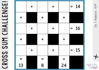 Cross Sums Adding Set 1