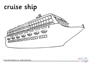 Cruise Ship Colouring Page