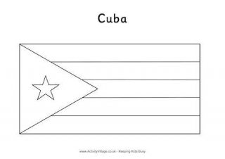 Cuba Flag Colouring Page